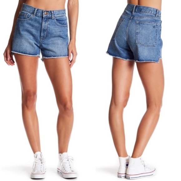 DL1961 Apollo High Rise Denim Jean Shorts raw‎ ham  size 25 - Picture 1 of 12